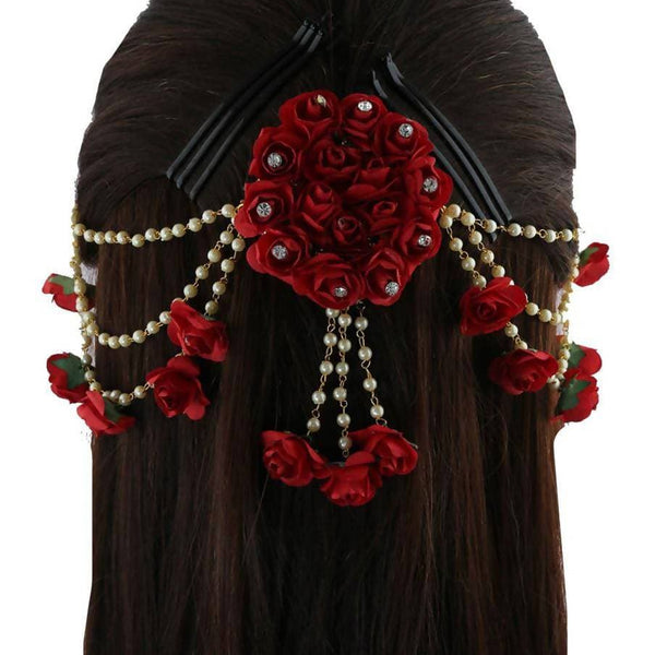 Red Flower Hair Brooch