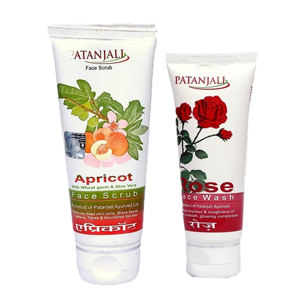 Patanjali Apricot Face Scrub Plus Rose Face Wash 