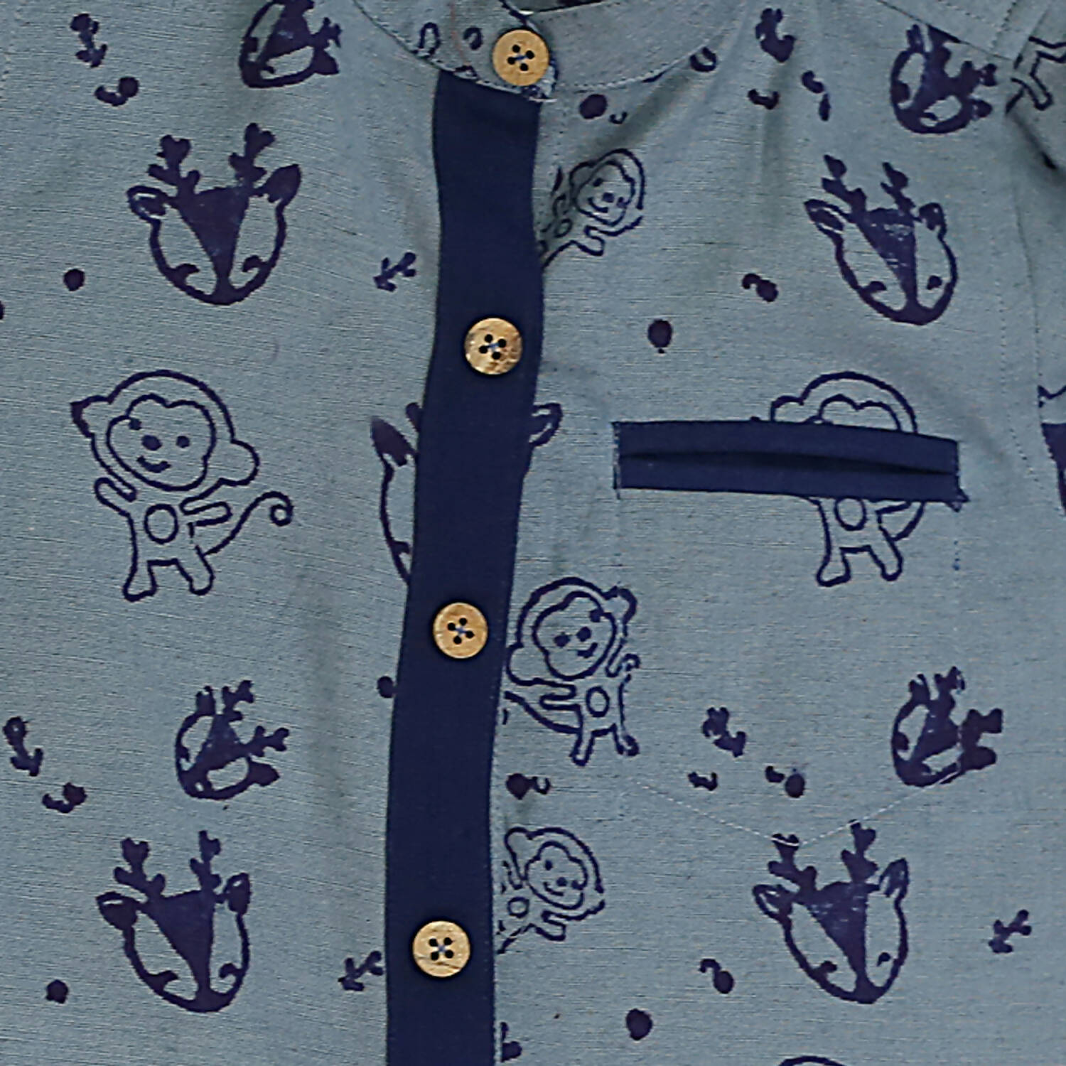 Mhyssa Blue Color Blocked Shirt - Distacart