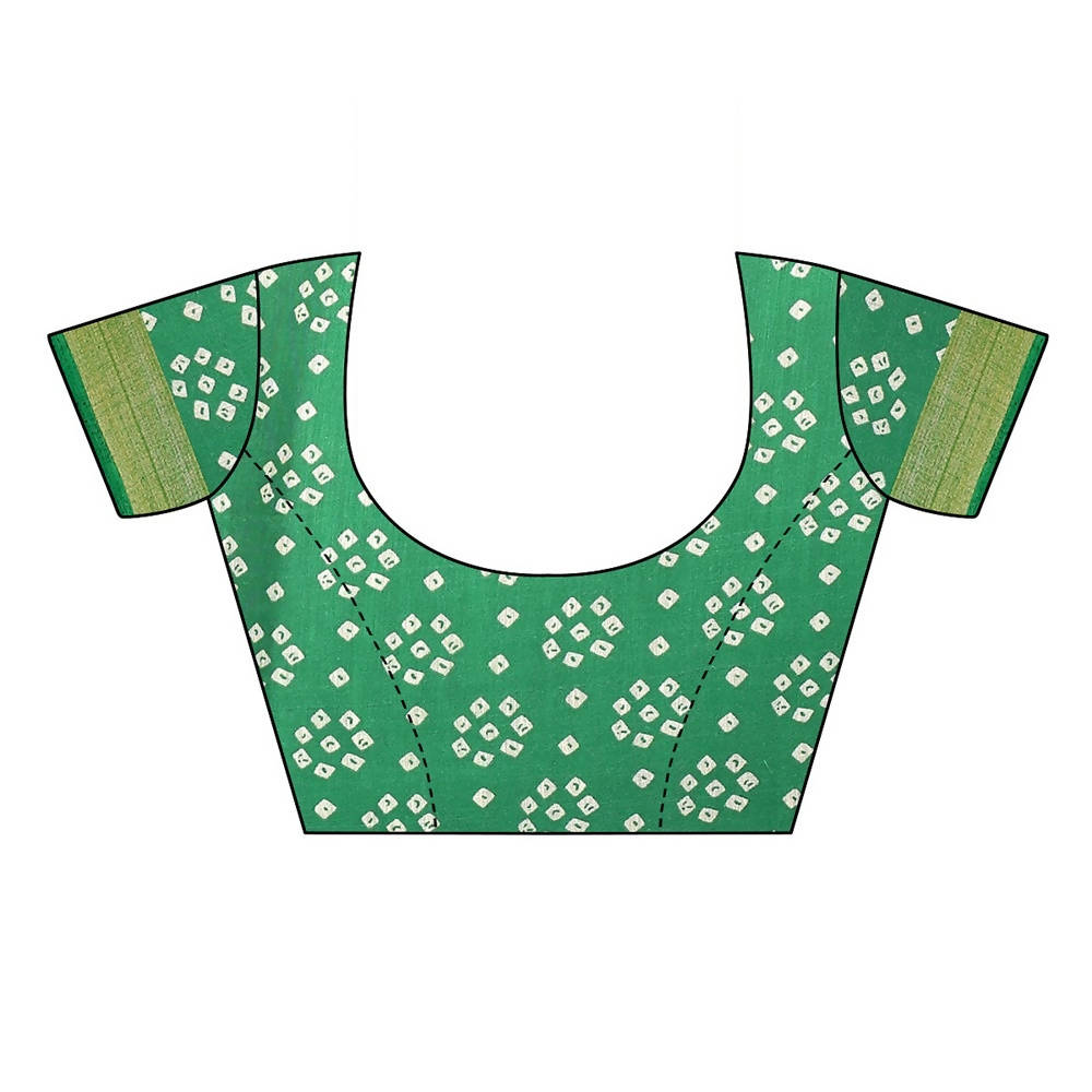 Vamika Green Linen Jari Border Saree