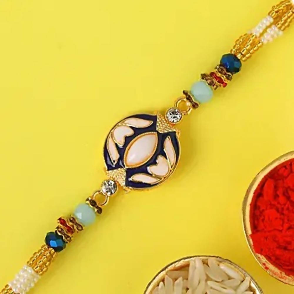 Meenakari Rakhi & Ferrero Rocher Rakhi Printed Box - Distacart