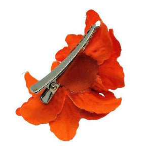 Orange Trendy Flower Brooch