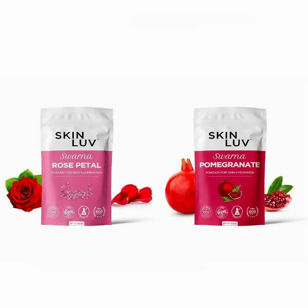 SkinLuv Swarna Rose Petals Powder And Pomegranate Powder Combo - Distacart