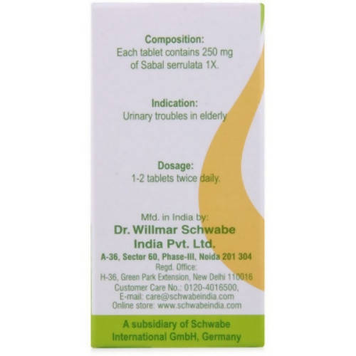 Dr. Willmar Schwabe India Sabal Serrulata 1X Tablets - Distacart