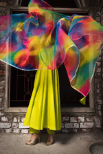 Thumbnail for Pomcha Jaipur Gulaal Green Pure Cotton Anarkali Set - Distacart