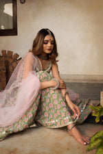 Thumbnail for Pomcha Jaipur Hand Block Print Cotton Kurta Skirt Set - Distacart
