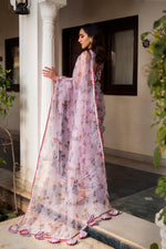 Thumbnail for Pomcha Jaipur Aster Lavender Organza Printed Saree - Distacart