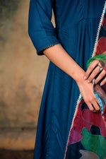 Thumbnail for Pomcha Jaipur Lily Blue Rayon Anarkali - Distacart