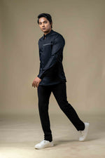 Thumbnail for Black Vague Designer Men's Shirt by Hilo Designs - Distacart