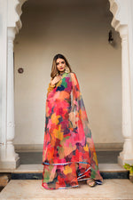 Thumbnail for Pomcha Jaipur Multi-Color Organza Printed Saree - Distacart