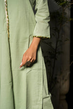 Thumbnail for Pomcha Jaipur Olive Green Cotton Straight Kurta Set - Distacart
