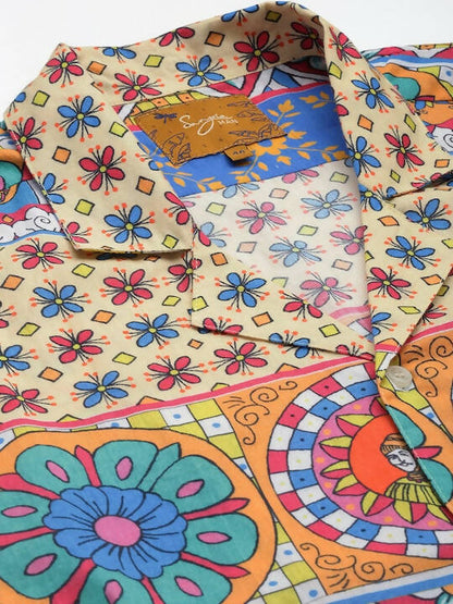 Multicoloured Relaxed Opaque Printed Casual Resort Shirt - Mahotsav - Distacart