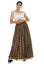 Thumbnail for Mominos Fashion Moeza Cotton Coffee Color Printed Lehenga (Lancha)