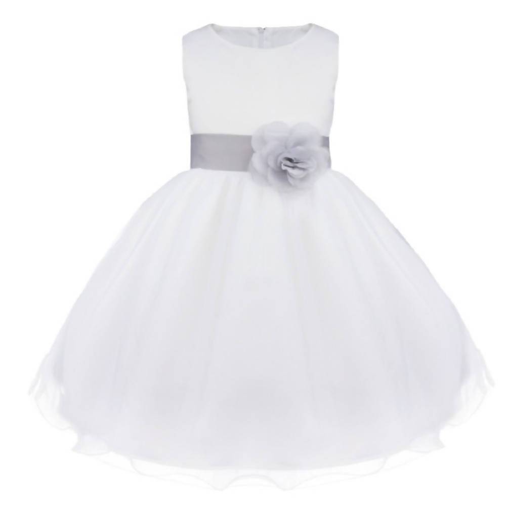 Asmaani Baby Girl's White Color Satin A-Line Maxi Full Length Dress (AS-DRESS_22053) - Distacart