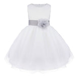 Thumbnail for Asmaani Baby Girl's White Color Satin A-Line Maxi Full Length Dress (AS-DRESS_22053) - Distacart