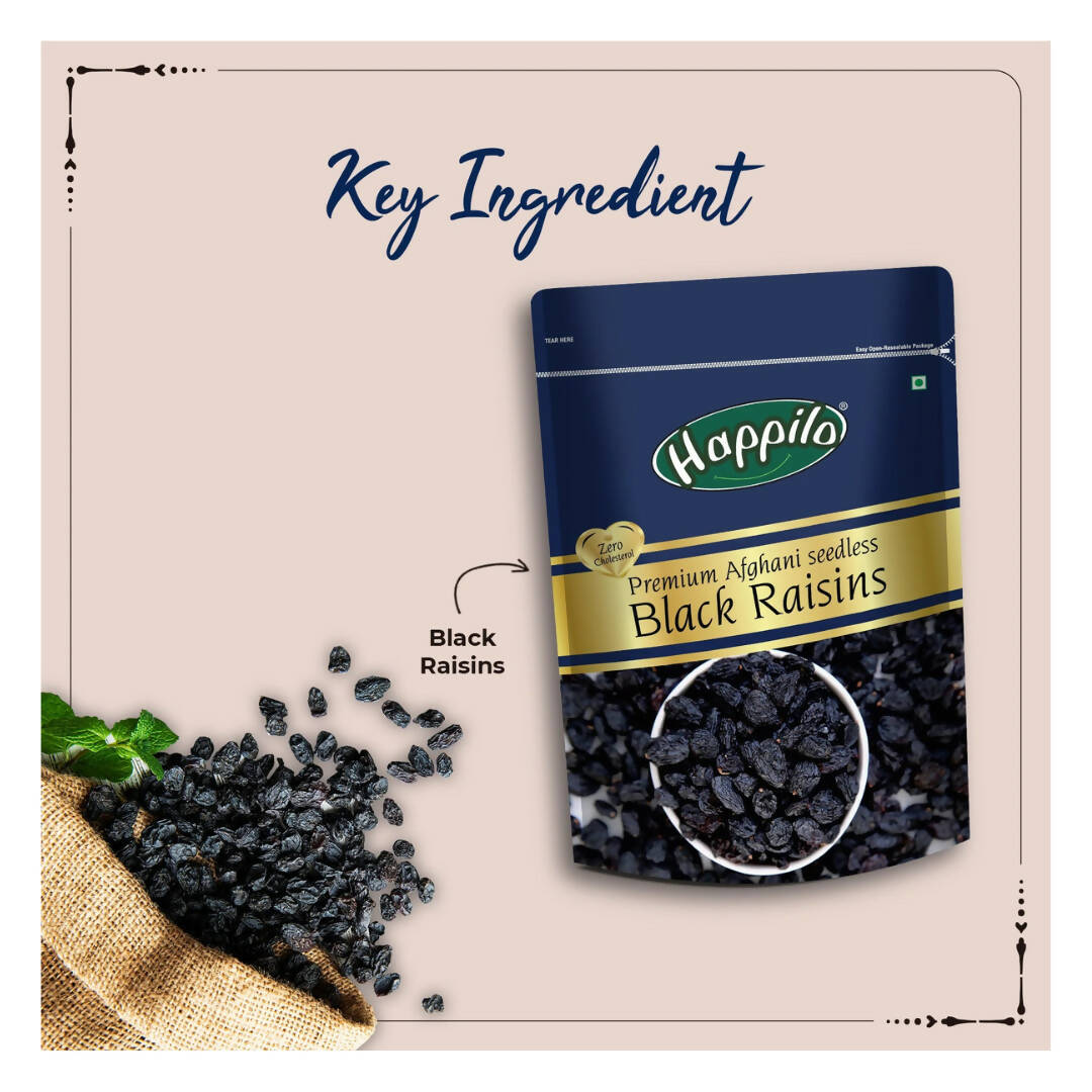 Happilo Premium Seedless Afghani Black Raisins - Distacart