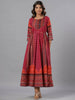 Juniper Women Plum Silk Printed Maxi Dress - Distacart