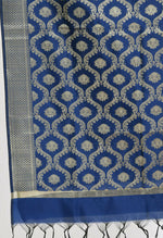 Thumbnail for Mominos Fashion Moeza Women's Banarsi Silk All Over Woven Design Navy Blue Dupatta - Distacart