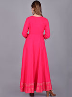 Thumbnail for Kalini Women Peach-Coloured Yoke Design Cold-Shoulder Sleeves Anarkali Kurta - Distacart