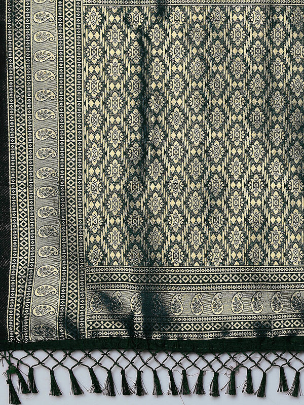 Mitera Ethnic Motifs Woven Design Zari Silk Blend Banarasi Saree - Distacart