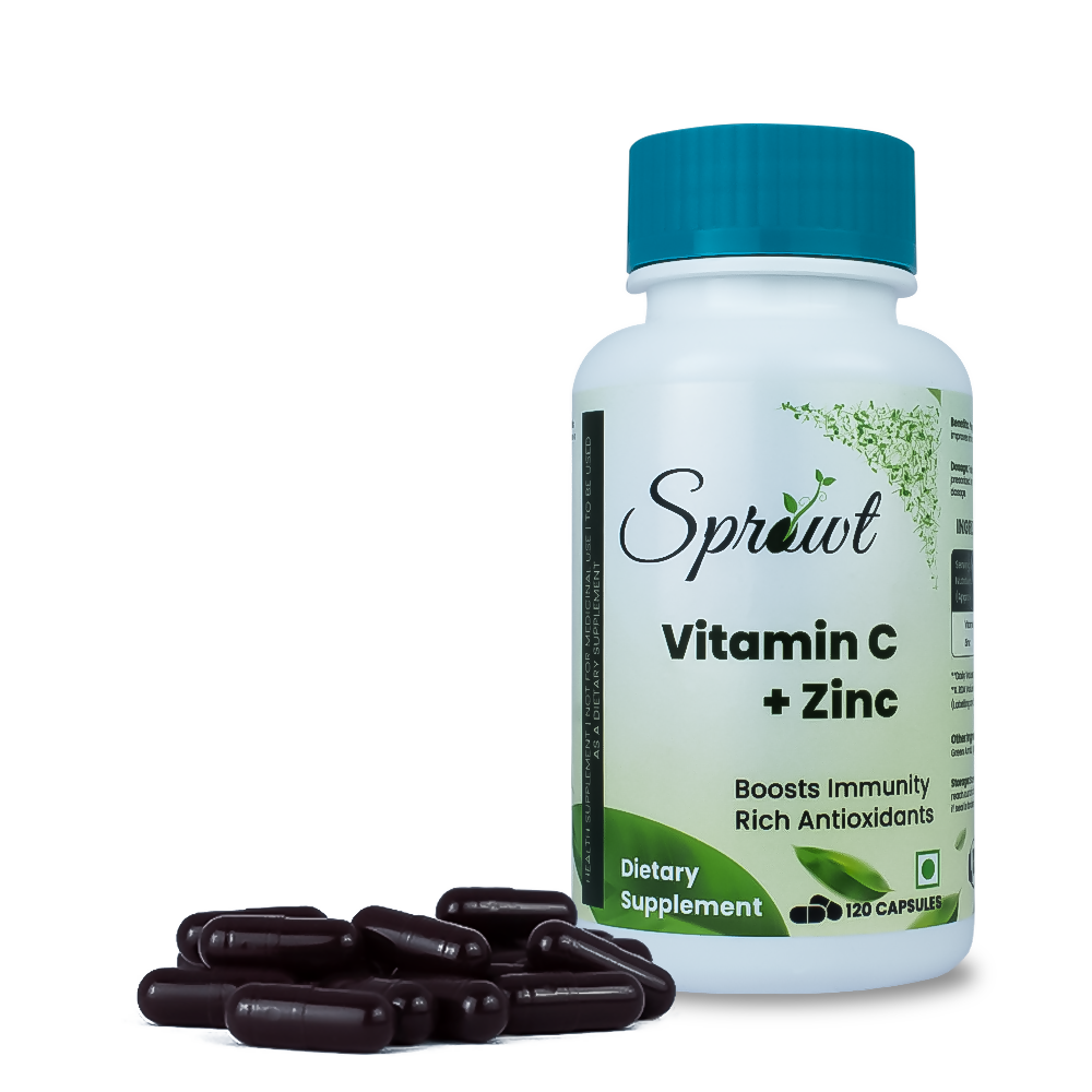 Sprowt Plant Based Vitamin C + Zinc Capsules - Distacart