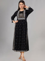 Thumbnail for Kalini Women Black Ethnic Motifs Printed Anarkali Kurta - Distacart
