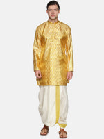Thumbnail for Sethukrishna Men Cream-Coloured Solid Readymade Dhoti Pants - Distacart