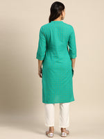Thumbnail for Sangria Checked Mandarin Collar Pure Cotton Kurta - Distacart