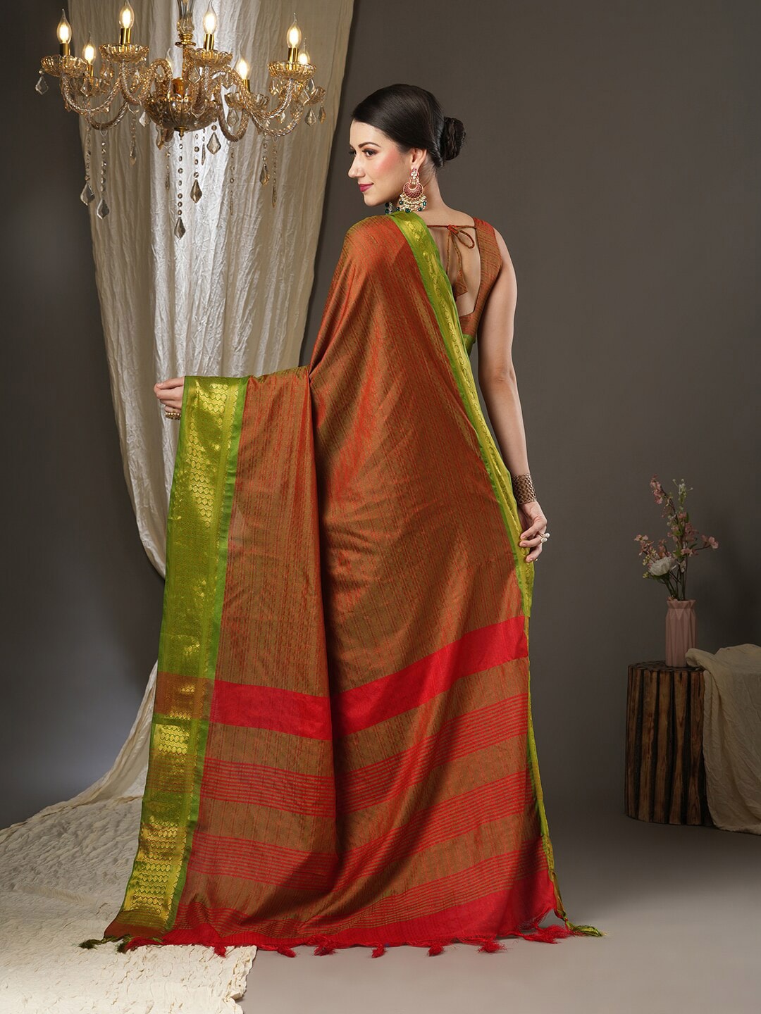 Saree Mall Woven Design Zari Festive Sarees - Distacart