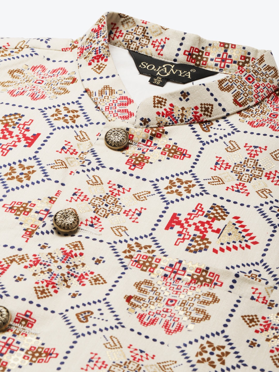 Sojanya Men Pink Ethnic Motifs Kurta with Churidar & Nehru Jacket - Distacart