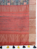 Thumbnail for Soch Blue & Pink Floral Zari Silk Blend Ready to Wear Saree - Distacart