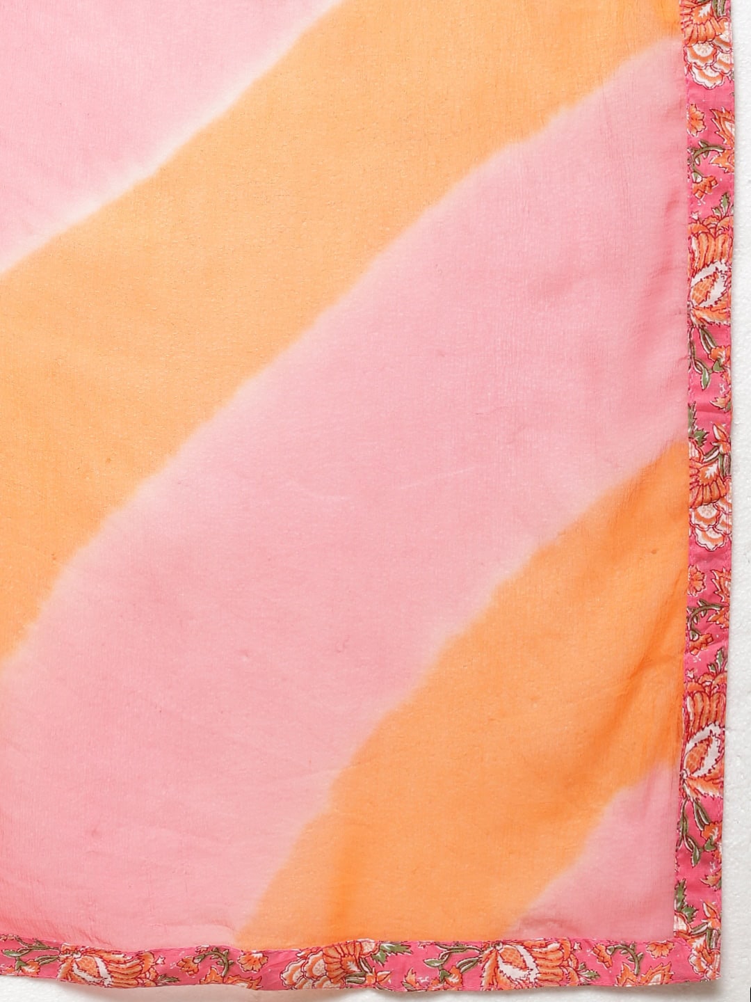 Sangria Women Pink Floral Printed Pure Cotton Kurta with Trouser & Dupatta - Distacart