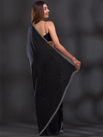 Thumbnail for Koskii Embellished Beads & Stones Detailed Satin Saree - Distacart