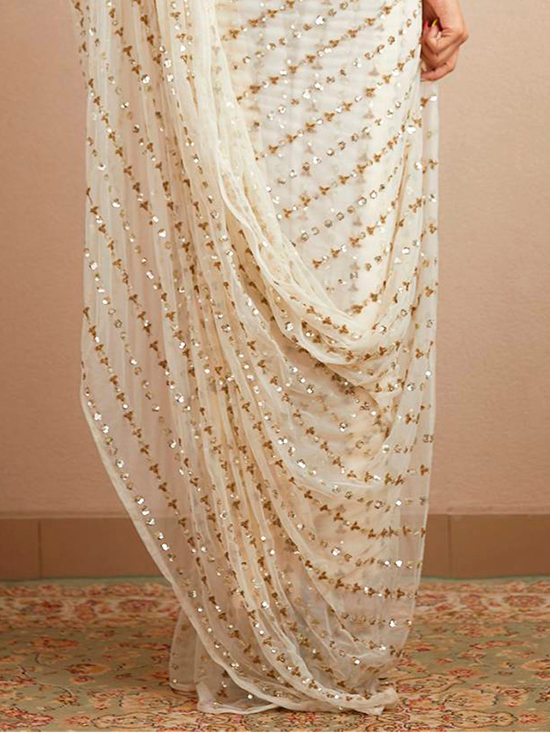 Sangria Georgette Ethnic Embellished Party Wear Saree - Distacart