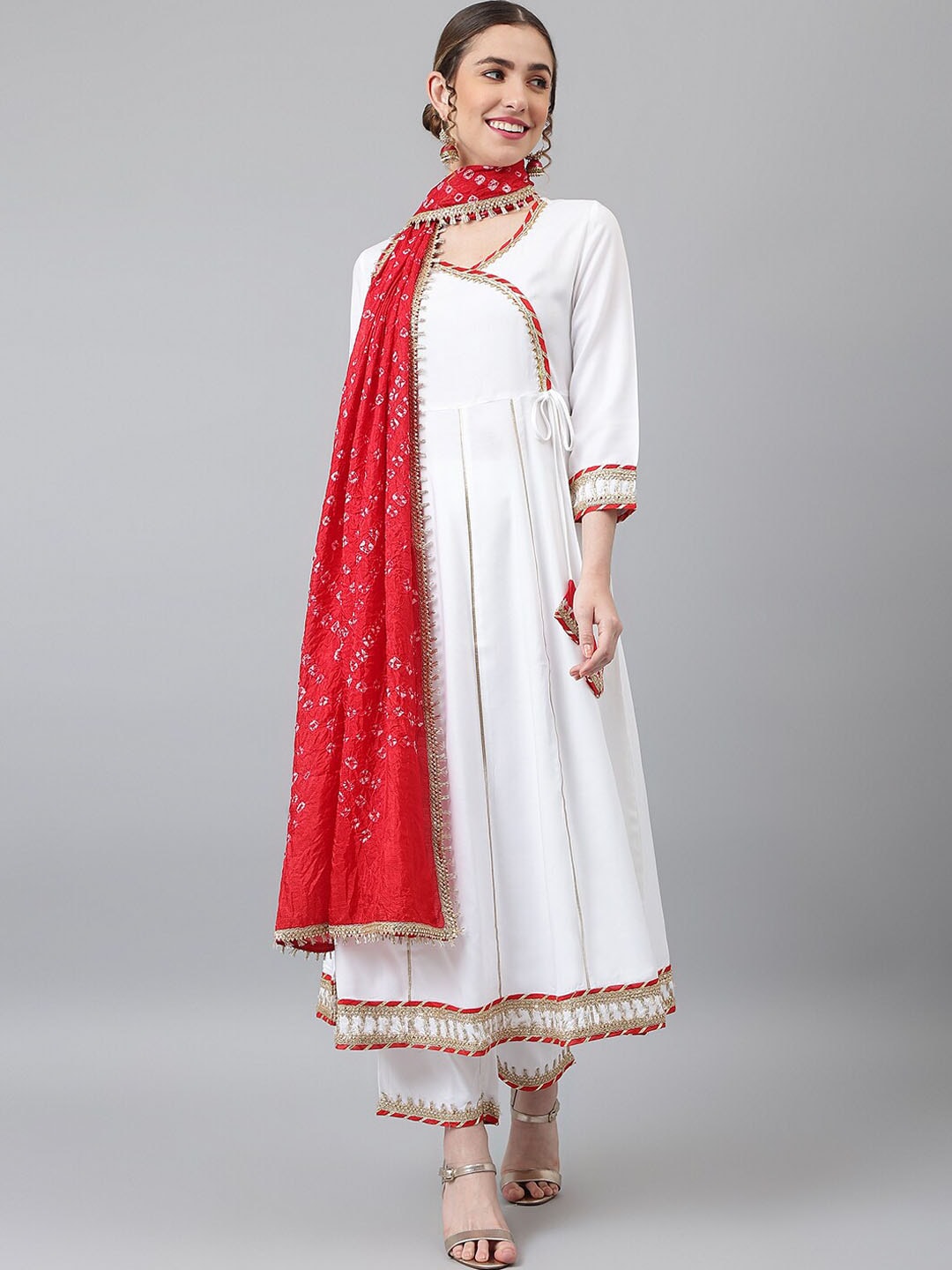 Khushal K Women Angrakha Kurta with Trousers & Dupatta - Distacart
