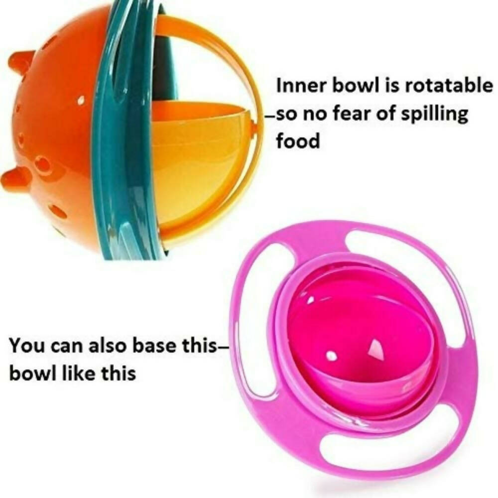 Nightstar 360° Revolving Spill Proof Food Snack Feeding Bowl Multicolor - Distacart