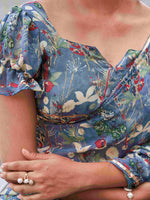 Thumbnail for Tikhi Imli Floral printed ruffled saree - Distacart