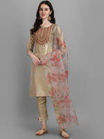 Thumbnail for Kalini Ethnic Motifs Embroidered Sequined Kurta with Trousers & Dupatta - Distacart