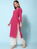 Thumbnail for Kalini Ethnic Motifs Embroidered Chikankari Georgette Kurta - Distacart