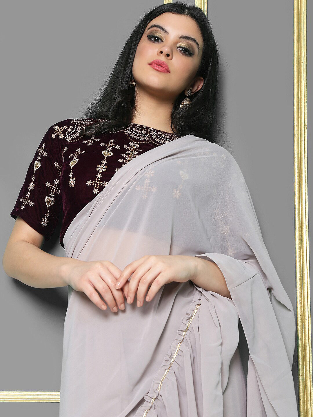 Kalini Solid Party Saree - Distacart