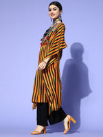 Thumbnail for Sangria Stylish Mustard Viscose Rayon New Age Kaftan Kurta - Distacart