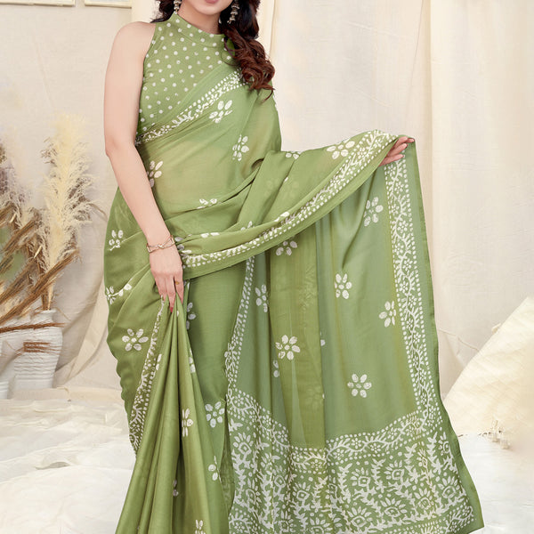 Kalini Printed Batik Saree - Distacart