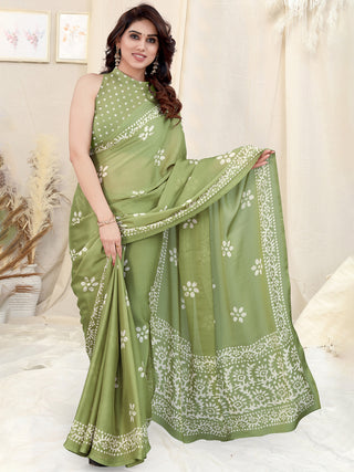 Kalini Printed Batik Saree - Distacart