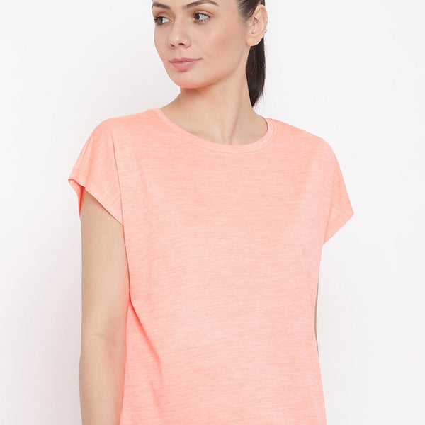 MKH Women Orange Dri-FIT Sports T-shirt - Distacart