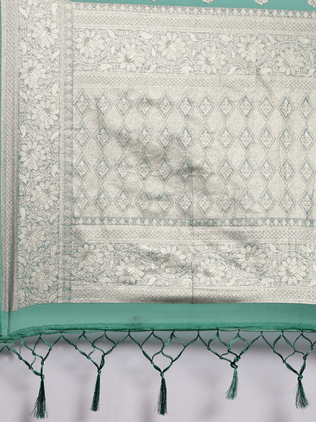 Saree Mall Green Ethnic Motifs Zari Organza Banarasi Saree - Distacart