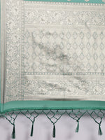 Thumbnail for Saree Mall Green Ethnic Motifs Zari Organza Banarasi Saree - Distacart