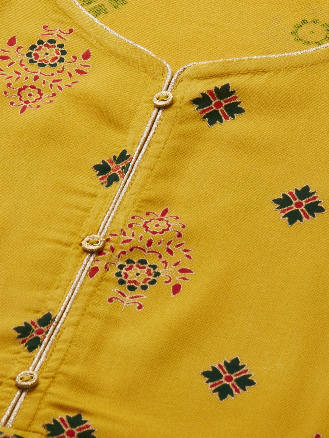 Kalini Women Yellow & Red Ethnic Motifs Printed A-Line Kurta - Distacart