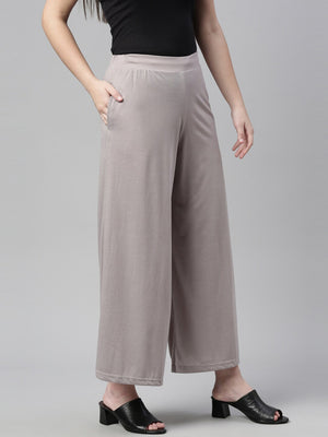 Souchii Grey Knitted Ethnic Palazzos - Distacart