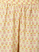 Thumbnail for Khushal K Floral Printed A-Line Gotta Patti Pure Cotton Kurta with Palazzos & Dupatta - Distacart