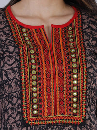 Thumbnail for Kalini Women Brown Geometric Printed Flared Sleeves Thread Work Kurta - Distacart